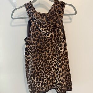 Michael Kors Brown Leopard Print Tank Top